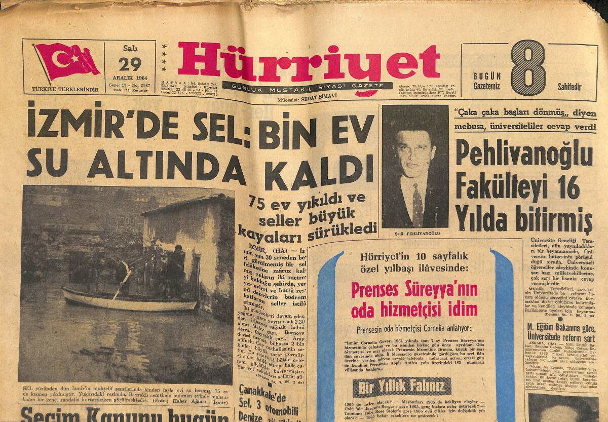 Hürriyet Gazetesi 29 Aralık 1964 - 1965 Erkek Modası - Pehlivanoğlu Fakülteyi 16 Yılda Bitirmiş GZ146951 - 1
