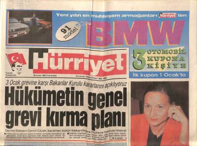 Hürriyet Gazetesi 29 Aralık 1990 - Galatasaraylı Tayfun Milli Takımda GZ84009 - 1