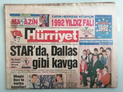 Hürriyet Gazetesi 29 Aralık 1991 Starda Dallas Gibi Kavga -GZ14843 - 1