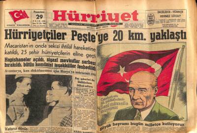 Hürriyet Gazetesi 29 Ekim 1956 - Kudüs Fransız Konsolosluğu Yakıldı GZ76705 - 1