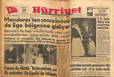 Hürriyet Gazetesi 29 Eylül 1958 - Petrol Kokan Toprağa Bir Köy Halkı Hücum Etti !.. GZ68885 - 2