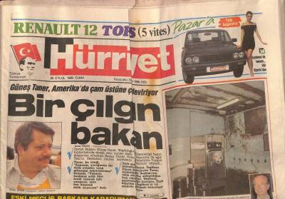Hürriyet Gazetesi 29 Eylül 1989 - Güneş Taner , Amerikada Çam Üstüne Çam Deviriyor GZ80813 - 1