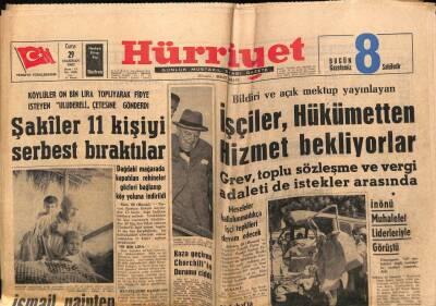 Hürriyet Gazetesi 29 Haziran 1962 - Bildiri Ve Açık Mektup Yayınlayan İşçiler , Hükümetten Hizmet Bekliyorlar GZ67343 - 1