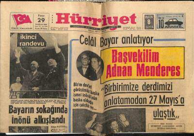 Hürriyet Gazetesi 29 Haziran 1969 - Bayarın Sokağında İnönü Alkışlandı GZ54989 - 1
