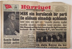 Hürriyet Gazetesi 29 Kasım 1960 - MBK nın Kurulacak Bir Parti İle Alakası Olmadığı Açıklandı GZ16440 - 2