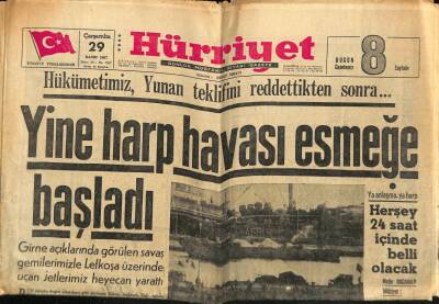 Hürriyet Gazetesi 29 Kasım 1967 - Yine Harp Savaşı Esmeğe Başladı GZ62851 - 2