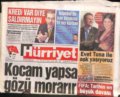 Hürriyet Gazetesi 29 Kasım 2005 - FIFA Tarihin En Büyük Davası - İclal Aydın Evet Tuna Kiremitçi İle Aşk Yaşıyoruz GZ96875 - 1