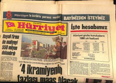 Hürriyet Gazetesi 29 Mart 1981 - Avrupada da Onbinlerce Türk Yeniden Şahlandı GZ67789 - 1