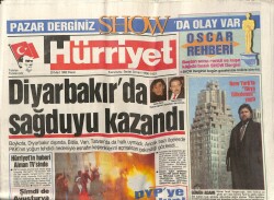 Hürriyet Gazetesi 29 Mart 1992 - Diyarbakırda Sağduyu Kazandı GZ61751 - 2