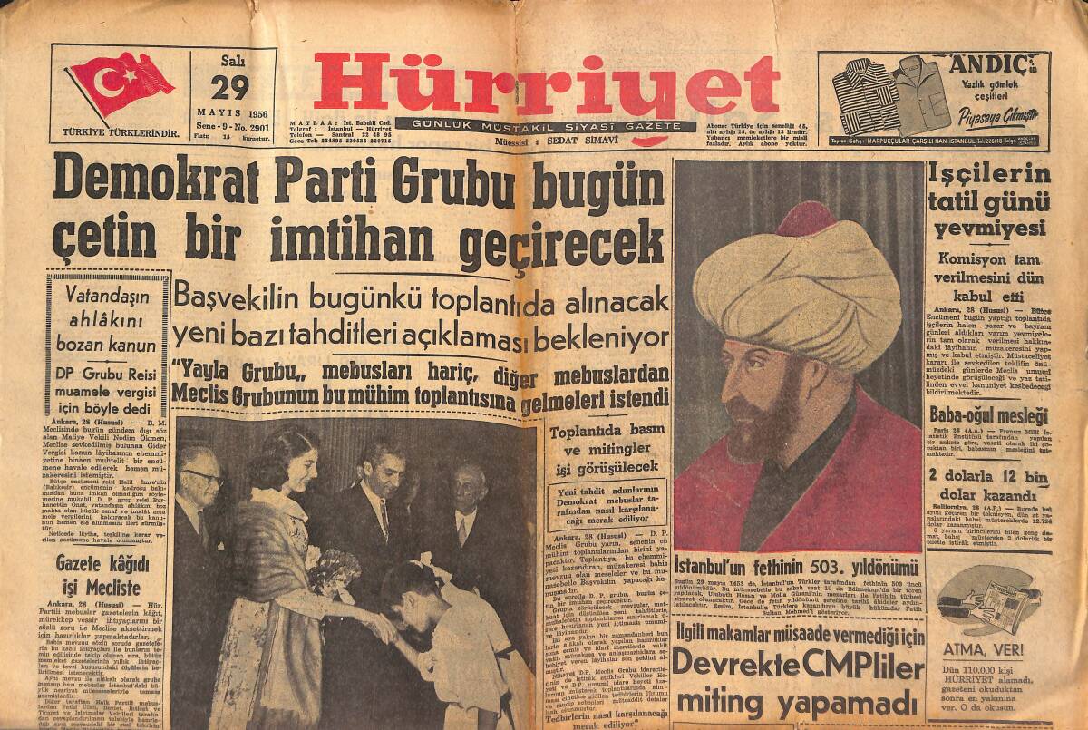 Hürriyet Gazetesi 29 Mayıs 1956 - Şah İle Kraliçe'yi Görmek İsteyen Küçüklerin Hayalleri Hakikat Oldu GZ146996 - 1