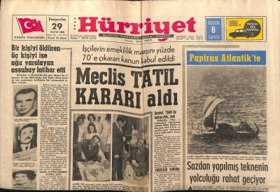 Hürriyet Gazetesi 29 Mayıs 1969 - Fabrikalar Zehir Saçıyor, İzmit Körfezinde Balıklar Yaşamıyor GZ54622 - 1