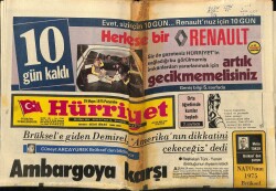 Hürriyet Gazetesi 29 Mayıs 1975 - Ambargoya Karşı Ambargo Uygulayacağız GZ72035 - 2