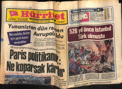 Hürriyet Gazetesi 29 Mayıs 1979 - Yunanistan Dün Resmen Avrupalı Oldu GZ56264 - 1