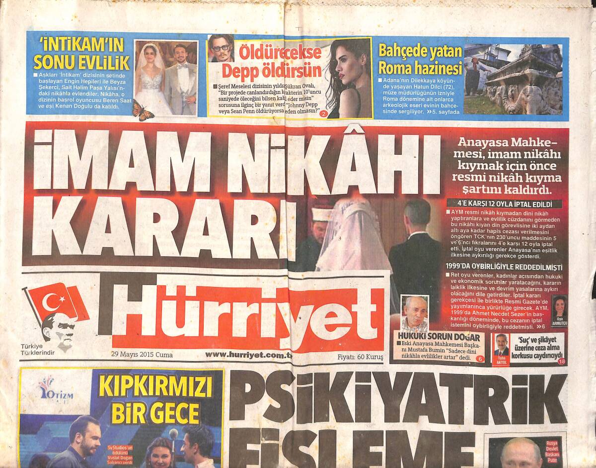 Hürriyet Gazetesi 29 Mayıs 2015 - TSK'dan Fetih Birliği - FIFA'da Soğuk Savaş GZ160218 - 1