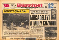Hürriyet Gazetesi 29 Nisan 1968 - AP'de İstanbul Belediye Başkanlığı İçin Yapılan Mücadeleyi Atabey Kazandı GZ157623 - Gökçekoleksiyon