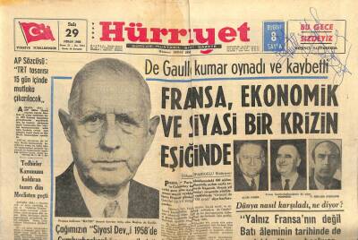 Hürriyet Gazetesi 29 Nisan 1969 - De Gaulle Kumar Oynadı Ve Kaybetti GZ103470 - 2