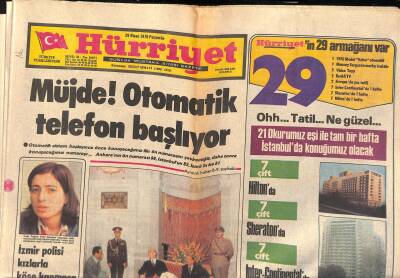 Hürriyet Gazetesi 29 Nisan 1976 - Müjde ! Otomatik Telefon Başlıyor - Hülya Koçyiğit Casusluk Yaptı - Alpkaya İçin Bir Dava Daha Açılıyor GZ118476 - 1
