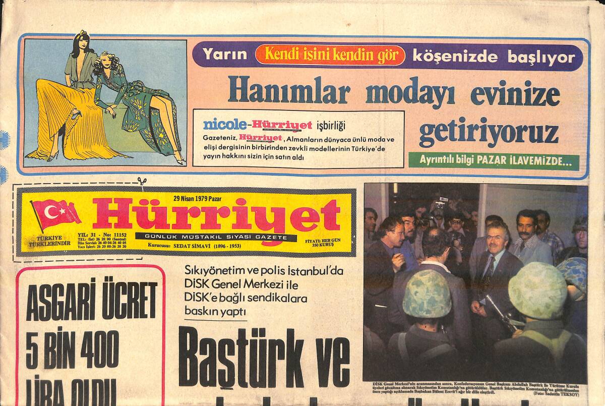 Hürriyet Gazetesi 29 Nisan 1979 - Ecevit Yavru Kurt Oldu - Sophia Loren: Yaşlanmaktan Korkmuyorum GZ156699 - 1