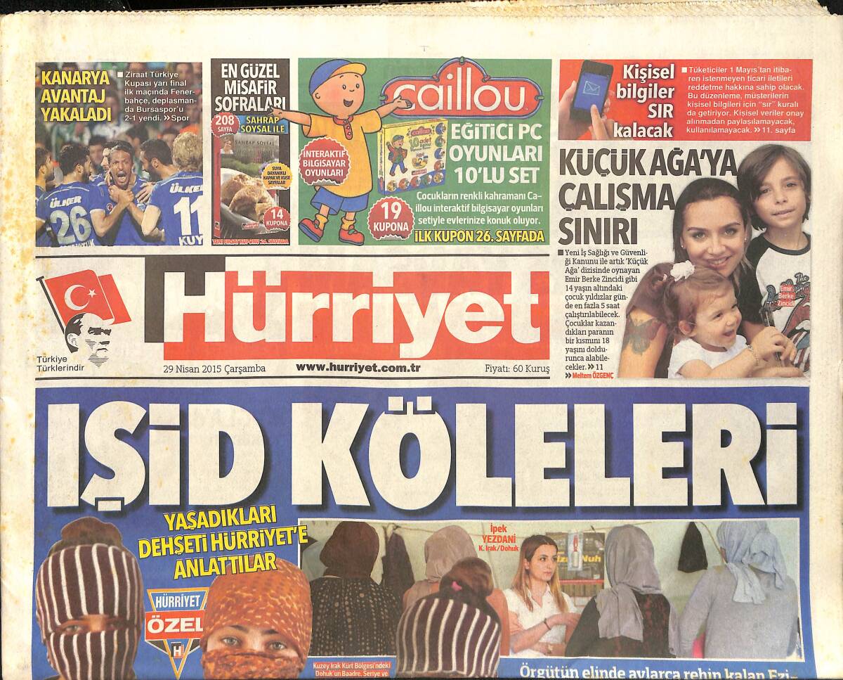 Hürriyet Gazetesi 29 Nisan 2015 - Meryem Uzerli 'Temelli Geliyorum' - IŞİD Köleleri GZ160143 - 1