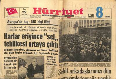 Hürriyet Gazetesi 29 Ocak 1963 - Avrupa Yine Korkunç Karakışın Arifesinde GZ99253 - 1