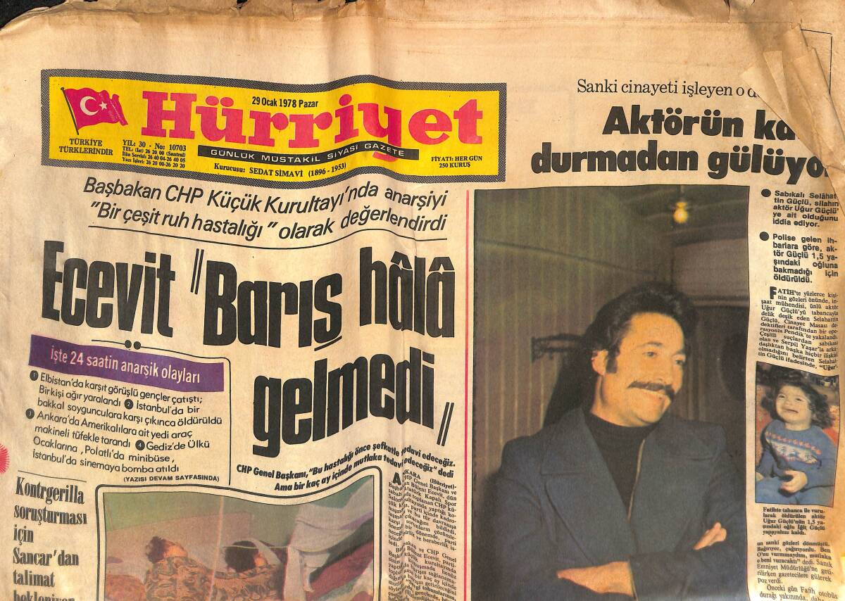 Hürriyet Gazetesi 29 Ocak 1978 - Ecevit : Barış Hala Gelmedi - Bursaspor Uludağ'da Mevzilendi GZ133877 - 1