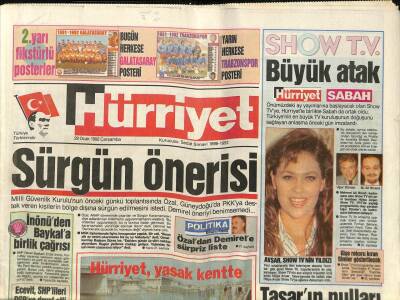 Hürriyet Gazetesi 29 Ocak 1992 - İnönüden Baykala Birlik Çağrısı GZ88307 - 1