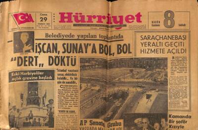 Hürriyet Gazetesi 29 Temmuz 1966 - Saraçhanebaşı Yeraltı Geçiti Hizmete Açıldı GZ81664 - 1