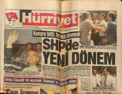 Hürriyet Gazetesi 29 Temmuz 1991 - SHPde Yeni Dönem GZ62356 - 1