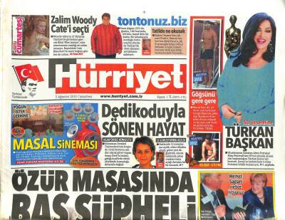 Hürriyet Gazetesi 3 Ağustos 2013 - Rihannanın Hukuk Zaferi-50.Yıl Şerefine Türkan Şoray GZ105515 - 1
