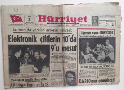 Hürriyet Gazetesi 3 Aralık 1968- Ap Genel İdare Kurulundaki İtirazlar GZ6354 - 1
