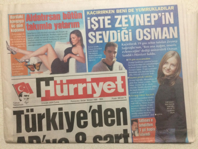 Hürriyet Gazetesi 3 Aralık 2004 - Türkiyeden Abye 8 Şart GZ23752 - 1