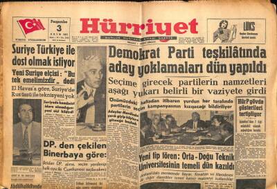 Hürriyet Gazetesi 3 Ekim 1957 - Suriye Türkiye İle Dost Olmak İstiyor GZ71144 - 2
