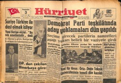 Hürriyet Gazetesi 3 Ekim 1957 - Suriye Türkiye İle Dost Olmak İstiyor GZ71144 - 1