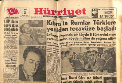 Hürriyet Gazetesi 3 Ekim 1958 - Kıbrısta Rumlar Türklere Yeniden Tecavüze Başladı GZ56168 - 1
