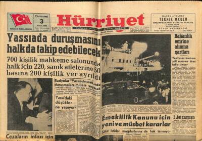 Hürriyet Gazetesi 3 Eylül 1960 - Yassıada Duruşmasını Halk da Takip Edebilecek GZ81948 - 1