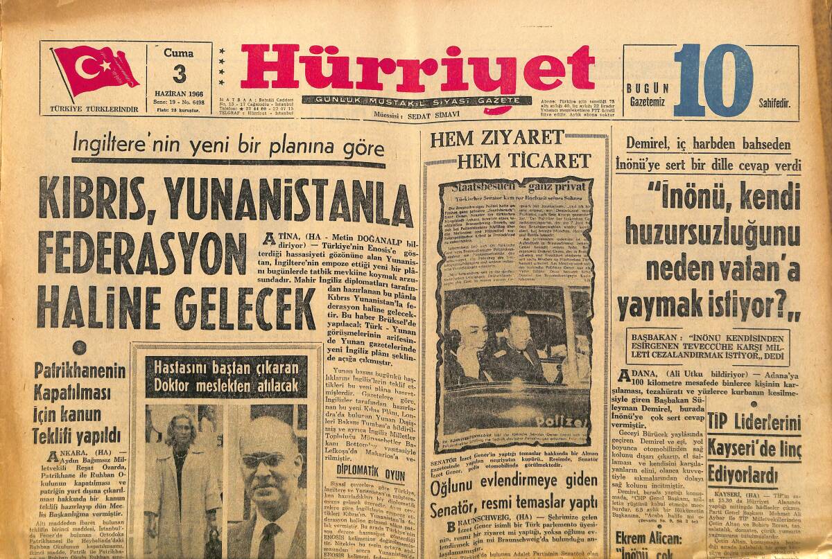 Hürriyet Gazetesi 3 Haziran 1966 - Hamido : ''Aşka Gelip Havaya Üç El Ateş Ettim'' GZ160460 - 1