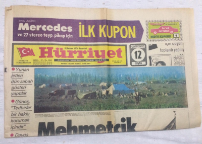 Hürriyet Gazetesi 3 Haziran 1974 - Mehmetçik Nöbette - GZ17839 - 1