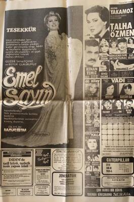 Hürriyet Gazetesi 3 Haziran 1981 - Büyük Maksim Gazinosu Emel Sayın Afişi GZ69425 - 2