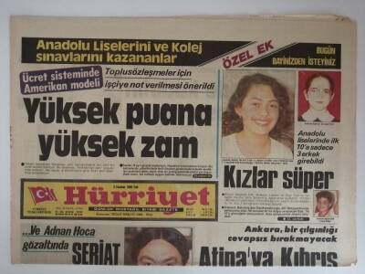 Hürriyet Gazetesi 3 Haziran 1986 Atinaya Kıbrıs Hatırlatması GZ14591 - 1