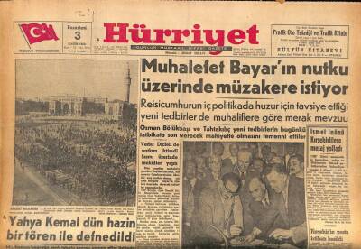 Hürriyet Gazetesi 3 Kasım 1958 - Kıbrısta Türk Komandoları İle Yardımcı Polisi Dağıtılıyor GZ85886 - 1