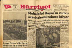 Hürriyet Gazetesi 3 Kasım 1958 - Yahya Kemal Dün Hazin Bir Tören İle Defnedildi GZ72641 - 2