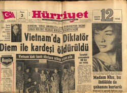 Hürriyet Gazetesi 3 Kasım 1963 - Vietnamda Diktatör Diem İle Kardeşi Öldürüldü GZ70968 - 1