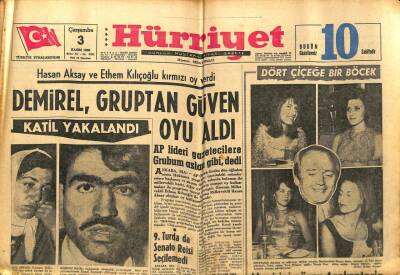 Hürriyet Gazetesi - 3 Kasım 1965 - Süleyman Demirel Güvenoyu Aldı GZ99329 - 1