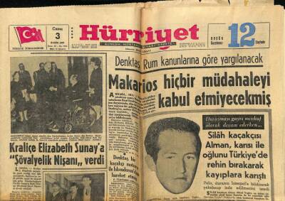 Hürriyet Gazetesi 3 Kasım 1967 - Kraliçe Elizabeth Sunaya Şovalyelik Nişanı Verdi GZ72632 - 1