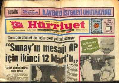 Hürriyet Gazetesi 3 Kasım 1971 - Hülya Koçyiğitli Filimler Kıbrısta Kapalı Gişe Oynuyor GZ60925 - 2