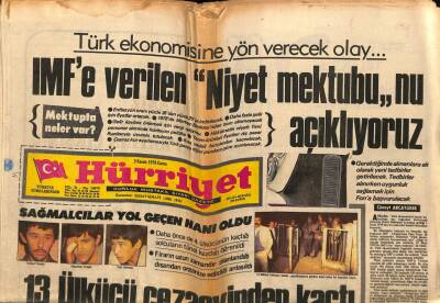 Hürriyet Gazetesi 3 Kasım 1978 - Türk Ekonomisine Yön Verecek Olay... IMFe Verilen Niyet Mektubu nu Açıklıyoruz GZ72063 - 1