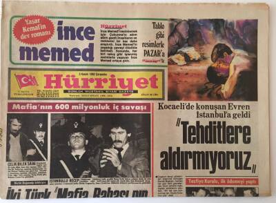 Hürriyet Gazetesi 3 Kasım 1982 - 113 İdamlı 3.Dev- Sol Davası Başladı - GZ16074 - 2