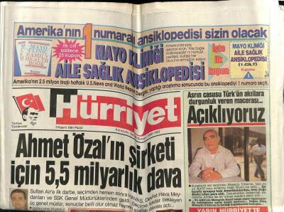 Hürriyet Gazetesi 3 Kasım 1991 - Doğum Günü Hediyesi GZ58027 - 1