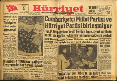 Hürriyet Gazetesi 3 Mart 1957 - Yere Tükürme Cezası 5 Lira GZ99202 - 1