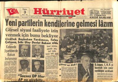 Hürriyet Gazetesi 3 Mart 1961 - Yeni Partilerin Kendilerine Gelmesi Lazım GZ82262 - 1